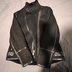 Michael Kors Women's Faux Moto Jacket Thick Lined Parka Winter